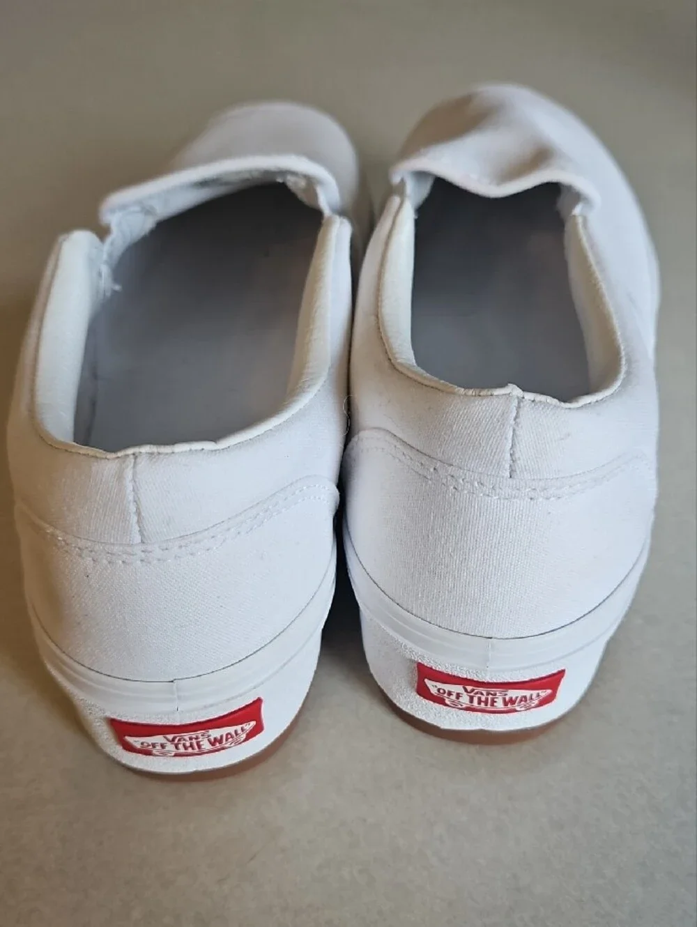 Vans White Slip-On Platform Loafers